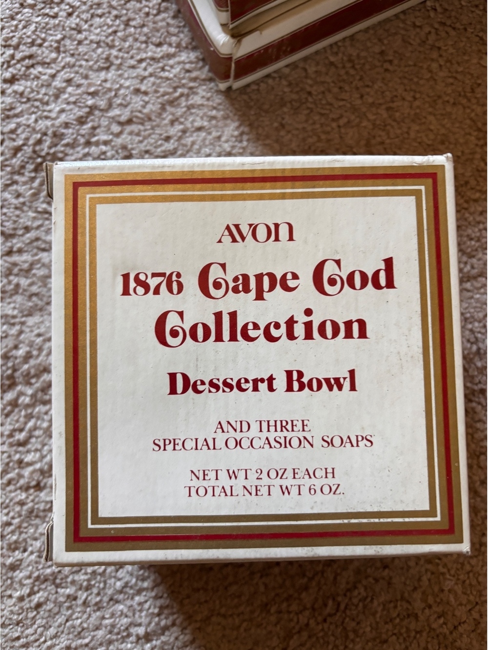 Vintage Avon 1970s Cape Cod collection, hostess dessert bowl with original soaps